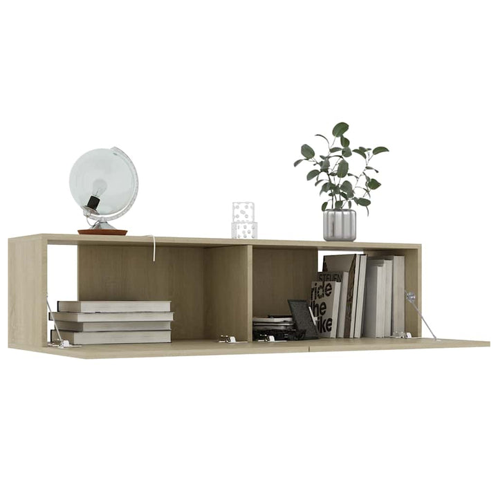 tv-bord 120x30x30 cm konstrueret træ sonoma-eg