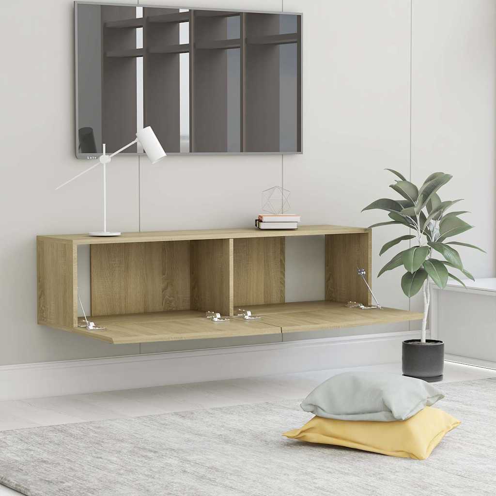 tv-bord 120x30x30 cm konstrueret træ sonoma-eg