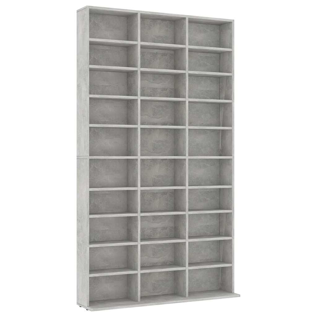 cd-reol 102x16x177,5 cm konstrueret træ betongrå