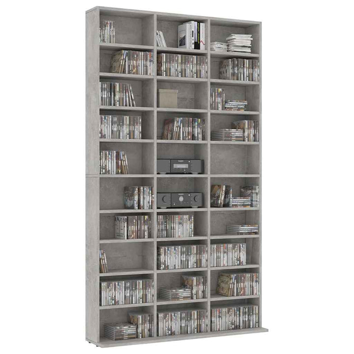 cd-reol 102x16x177,5 cm konstrueret træ betongrå
