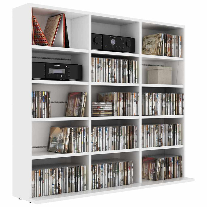 cd-reol 100x23x89,5 cm konstrueret træ hvid