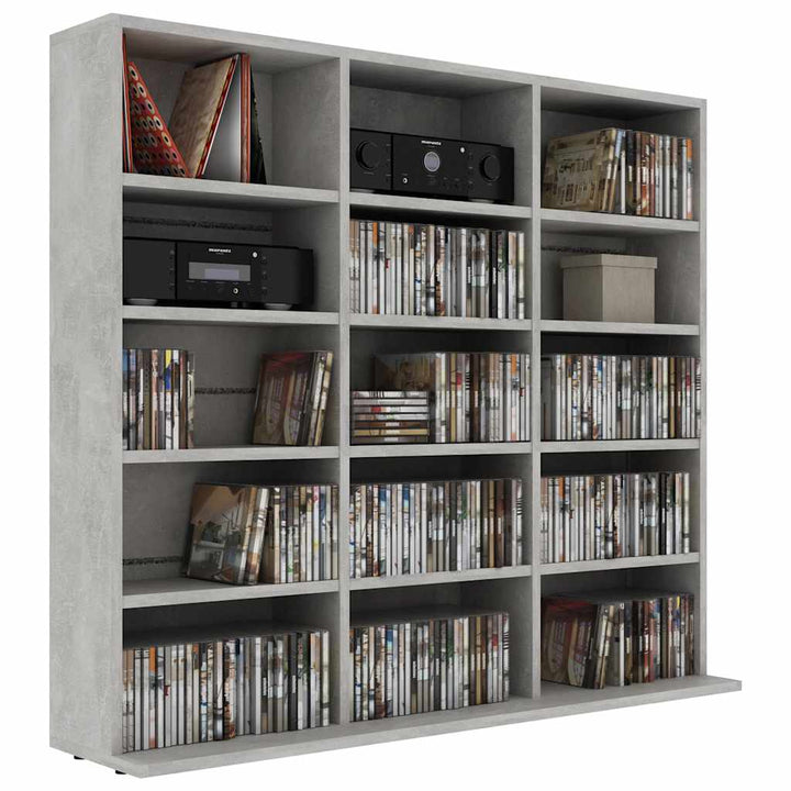 cd-reol 100x23x89,5 cm konstrueret træ betongrå