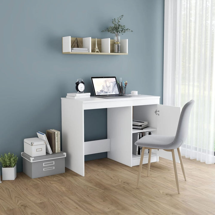 skrivebord 100x50x76 cm konstrueret træ hvid