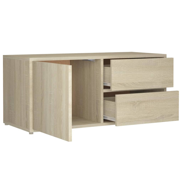 tv-bord 80x34x36 cm konstrueret træ sonoma-eg
