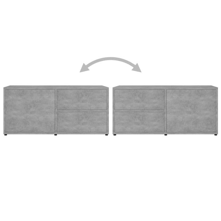 tv-bord 80x34x36 cm konstrueret træ betongrå