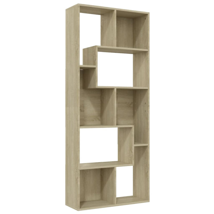 bogreol 67x24x161 cm konstrueret træ sonoma-eg