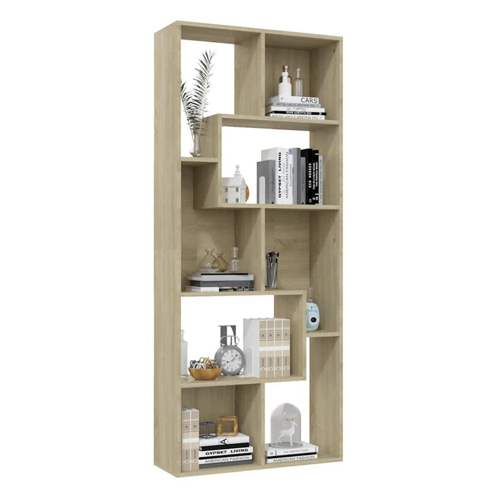 bogreol 67x24x161 cm konstrueret træ sonoma-eg