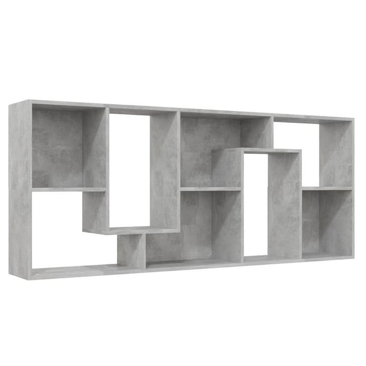 bogreol 67x24x161 cm konstrueret træ betongrå