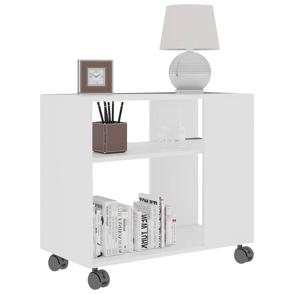 sidebord 70x35x55 cm konstrueret træ hvid