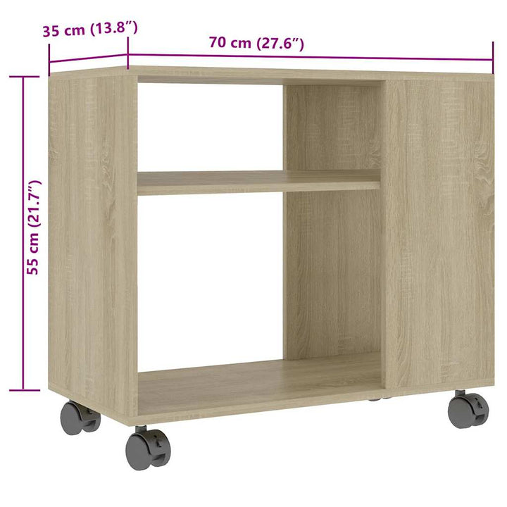 sidebord 70x35x55 cm konstrueret træ sonoma-egetræsfarvet