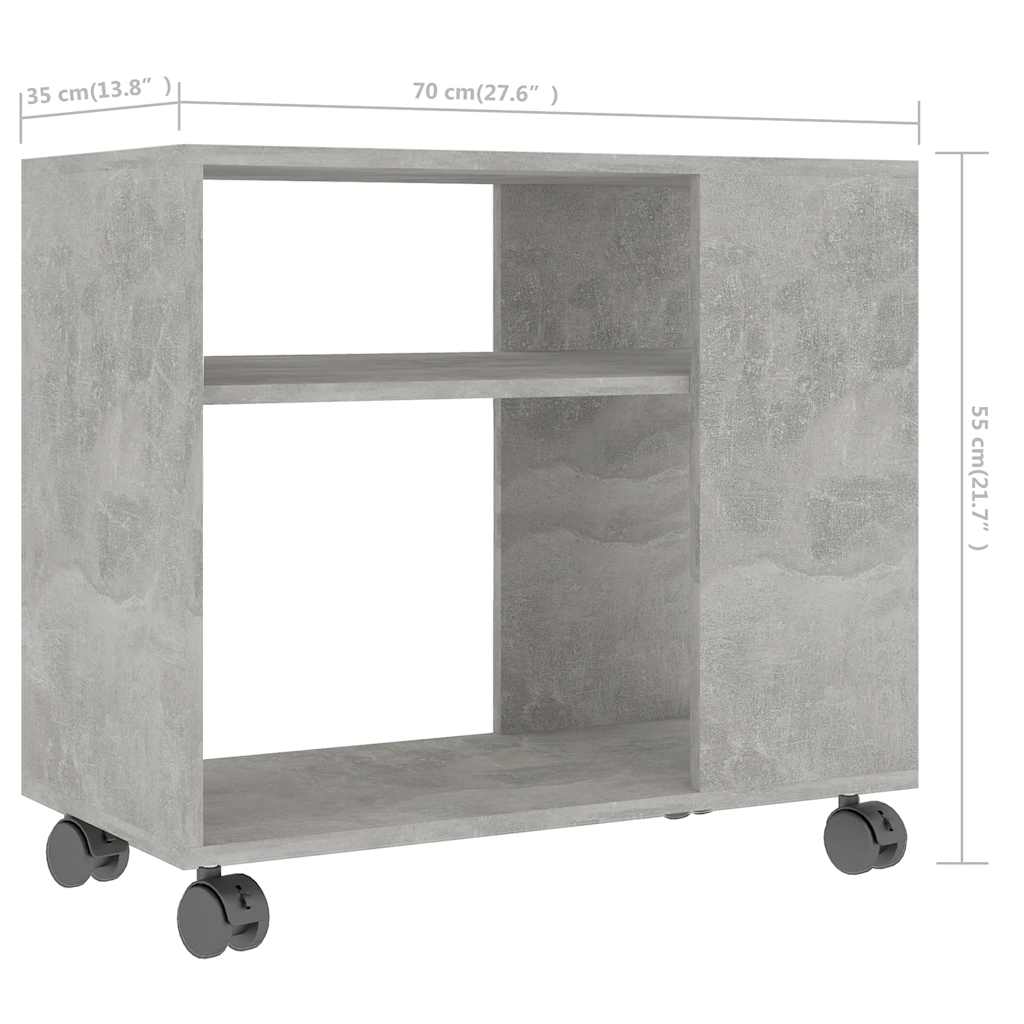 sidebord 70x35x55 cm konstrueret træ betongrå