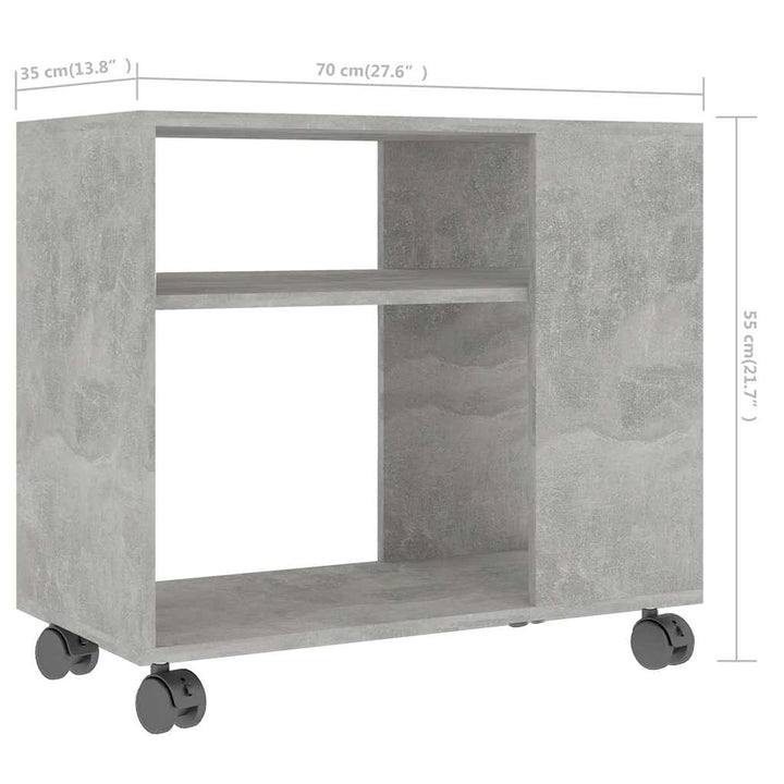 sidebord 70x35x55 cm konstrueret træ betongrå