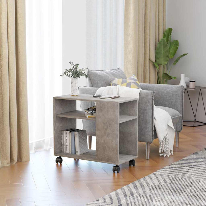 sidebord 70x35x55 cm konstrueret træ betongrå