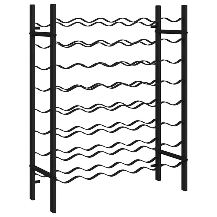 vinreol til 48 flasker metal sort