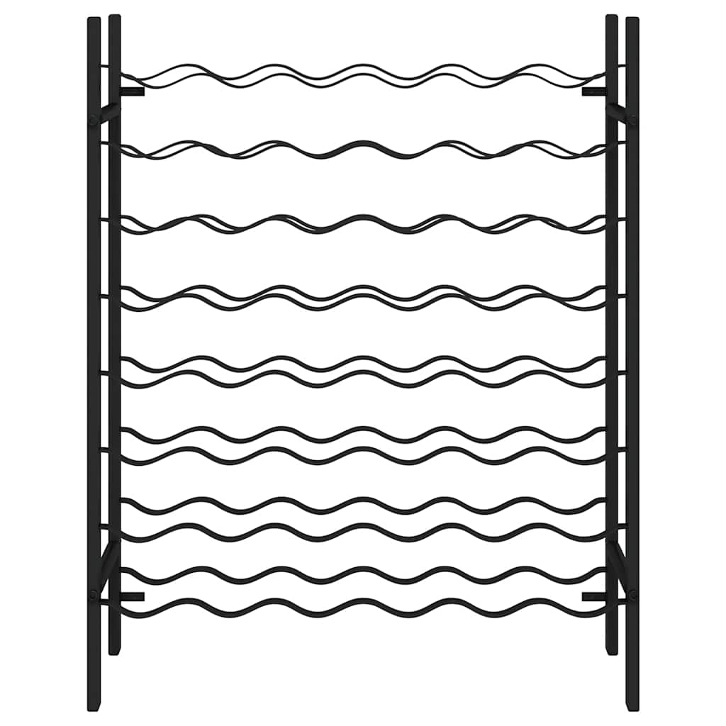 vinreol til 48 flasker metal sort