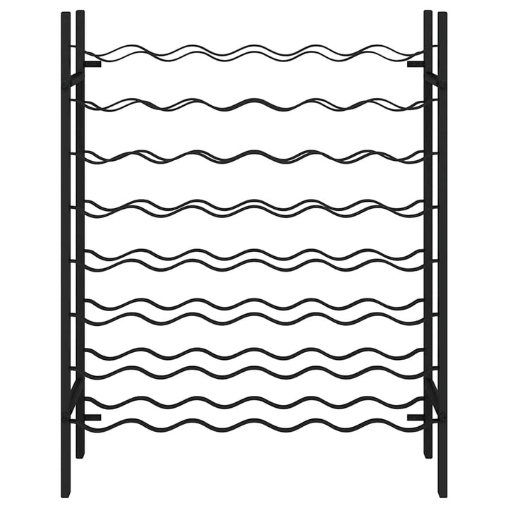 vinreol til 48 flasker metal sort