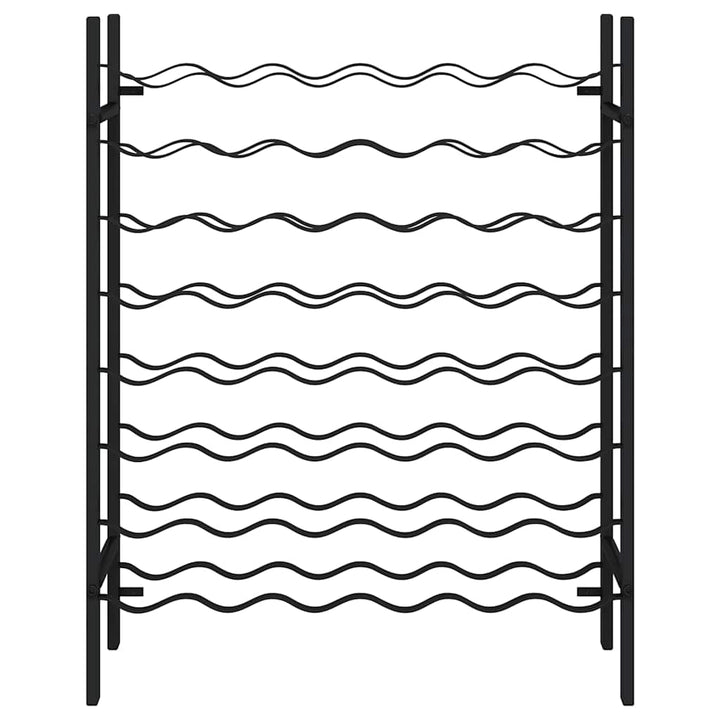 vinreol til 48 flasker metal sort