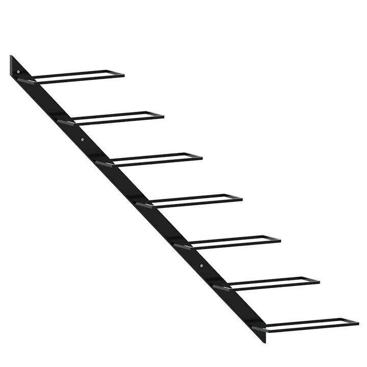 væghængte vinreoler 2 stk. til 14 vinflasker metal sort