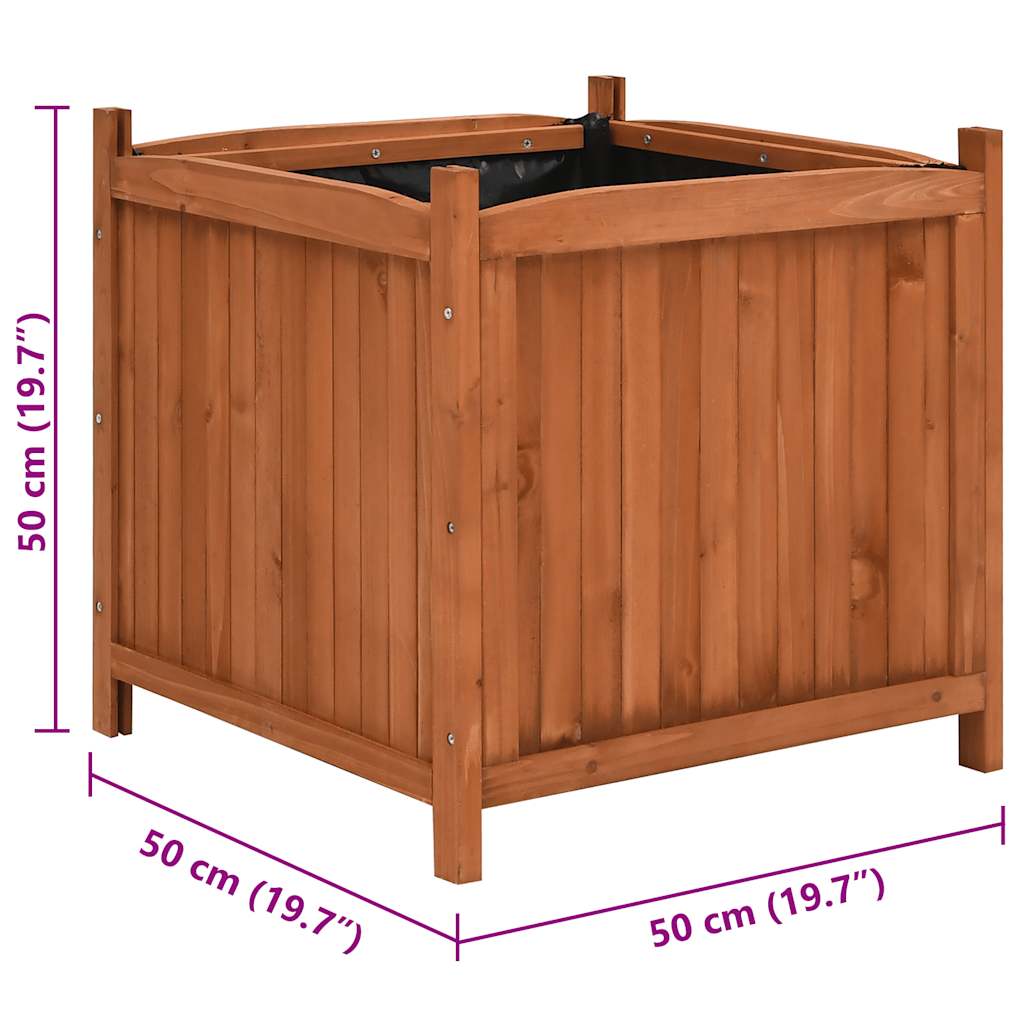 højbede 2 stk. 50x50x50 cm massivt fyrretræ