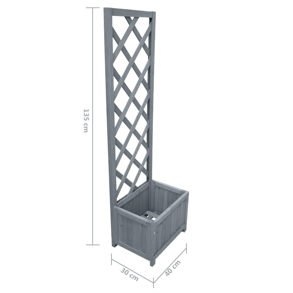 plantekasse med espalier 40x30x135 cm massivt fyrretræ