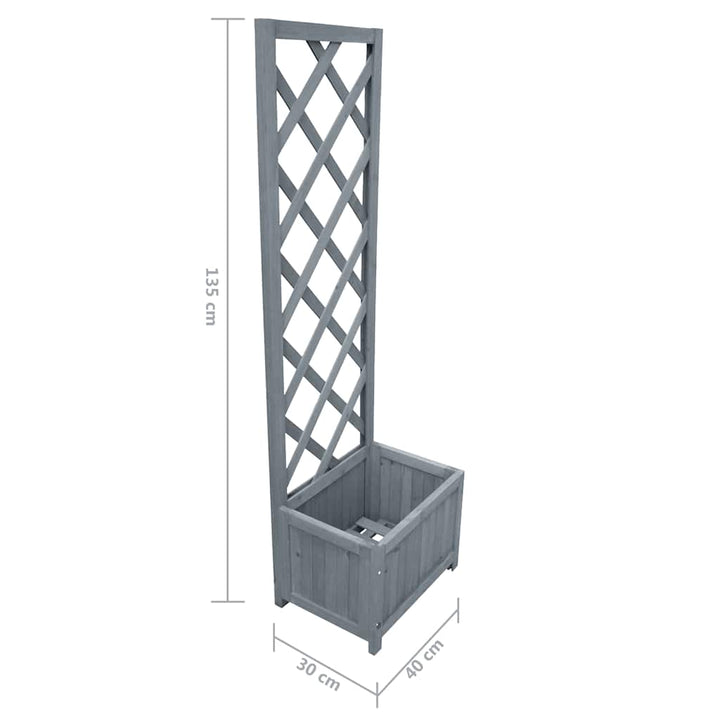 plantekasse med espalier 40x30x135 cm massivt grantræ