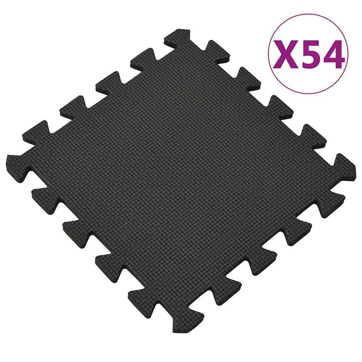 gulvmåtter 54 stk. 4,86 ㎡ EVA-skum sort