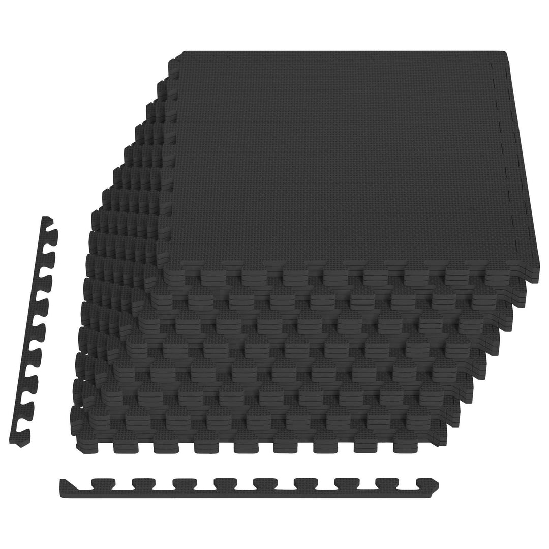 gulvmåtter 24 stk. 8,64 ㎡ EVA-skum sort