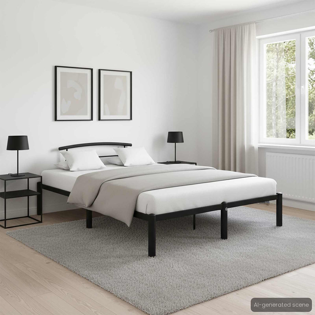 sengestel 160x200 cm metal sort