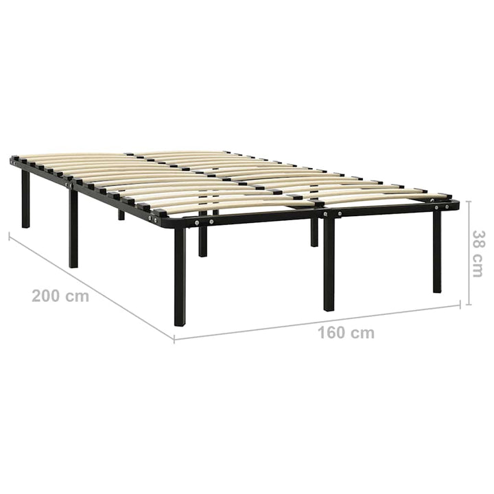 sengestel 160x200 cm metal sort