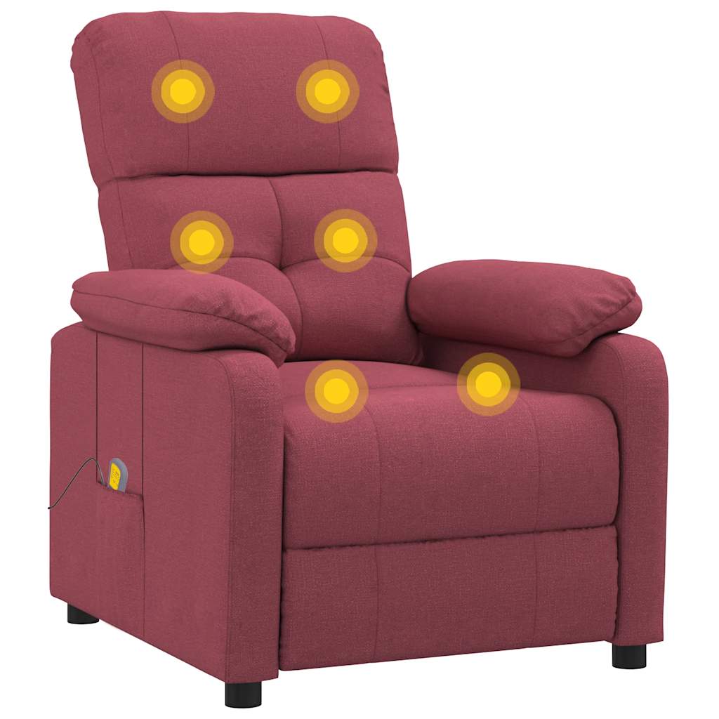 massagestol stof vinrød