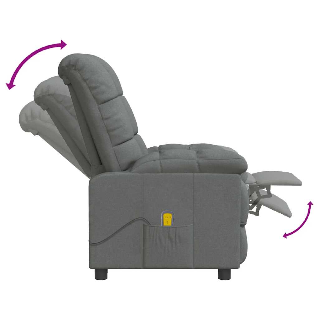 massagestol stof mørkegrå