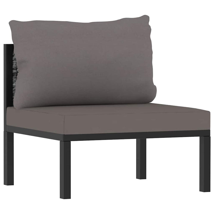 haveloungesæt 8 dele med hynder polyrattan antracitgrå