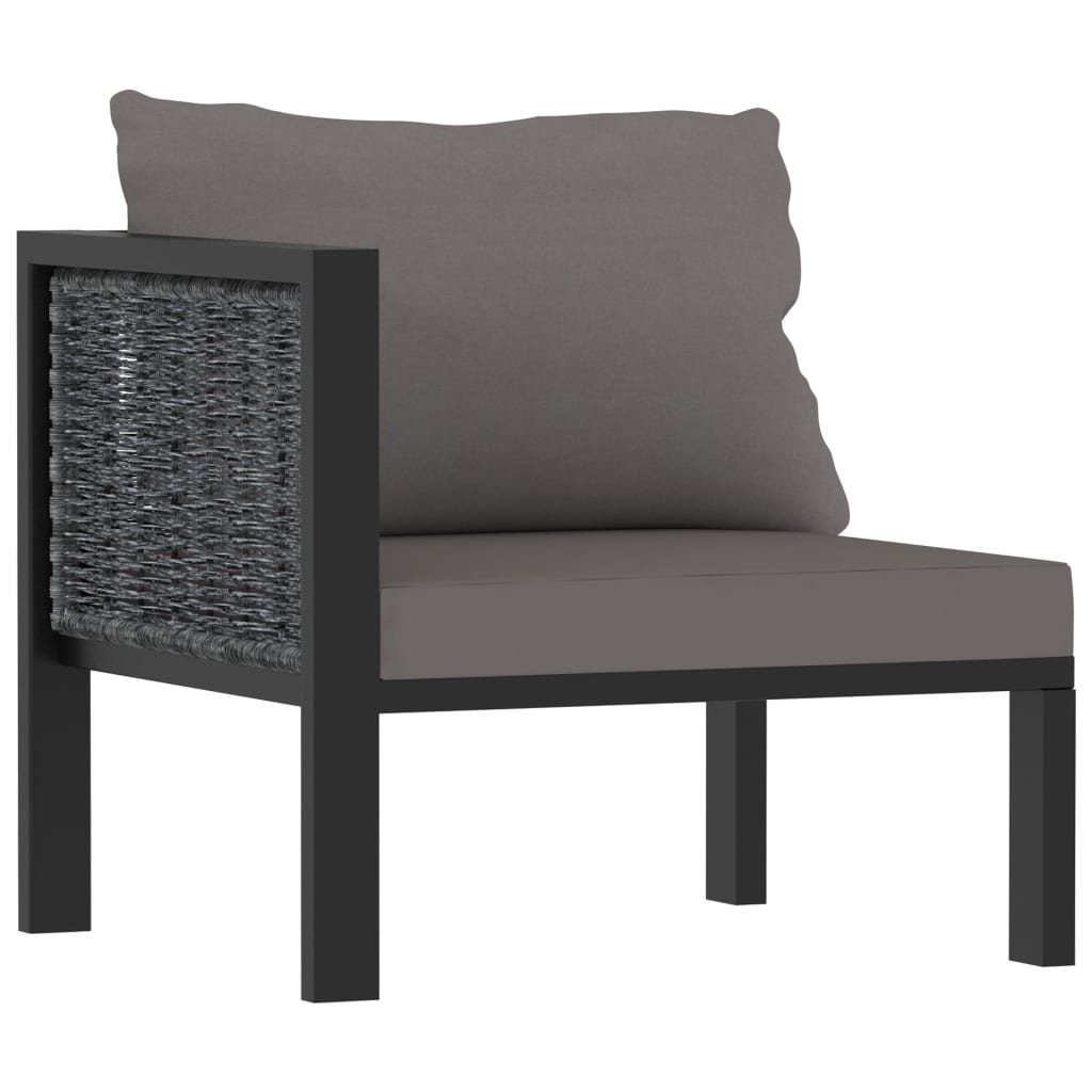 haveloungesæt 9 dele med hynder polyrattan antracitgrå