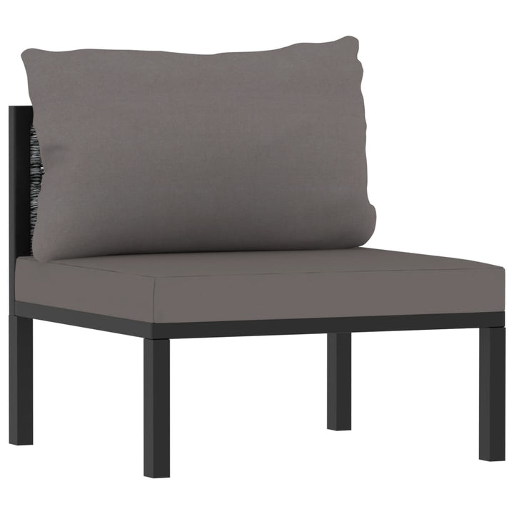 haveloungesæt 9 dele med hynder polyrattan antracitgrå