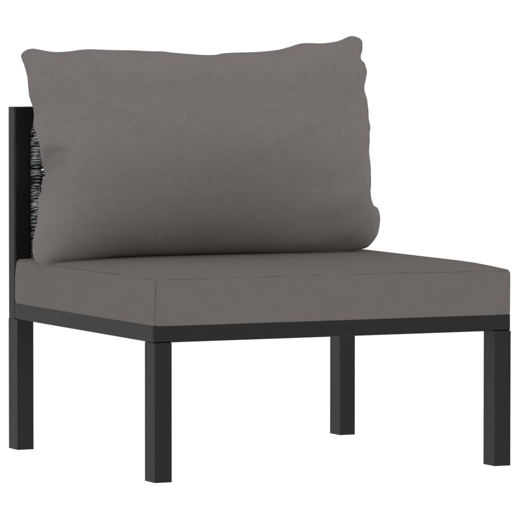 haveloungesæt 8 dele med hynder polyrattan antracitgrå