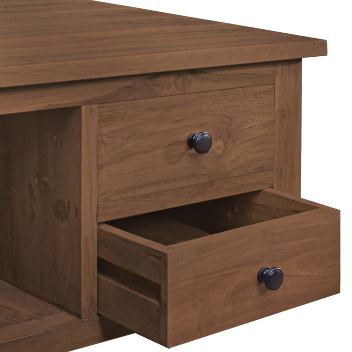 sofabord 68x68x33 cm massivt teaktræ