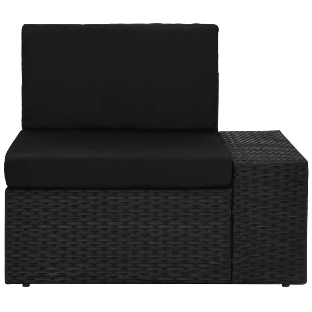 loungesæt til haven 5 dele polyrattan sort