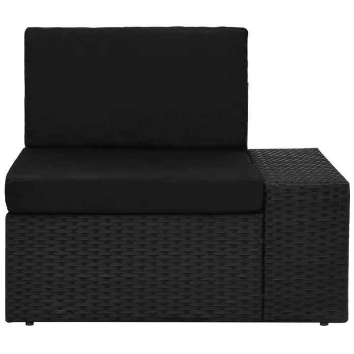 loungesæt til haven 5 dele polyrattan sort