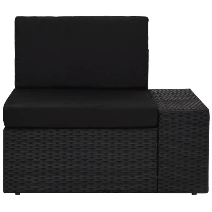loungesæt til haven 7 dele polyrattan sort