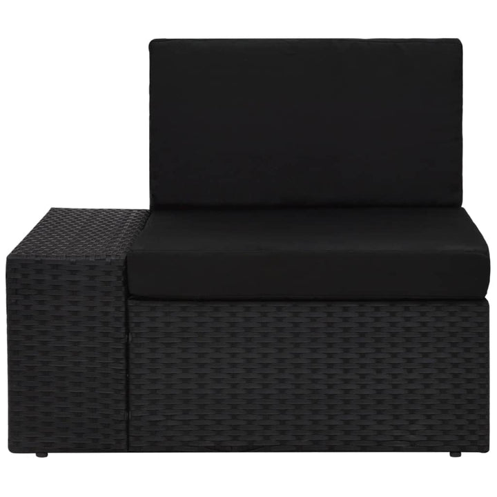loungesæt til haven 4 dele polyrattan sort