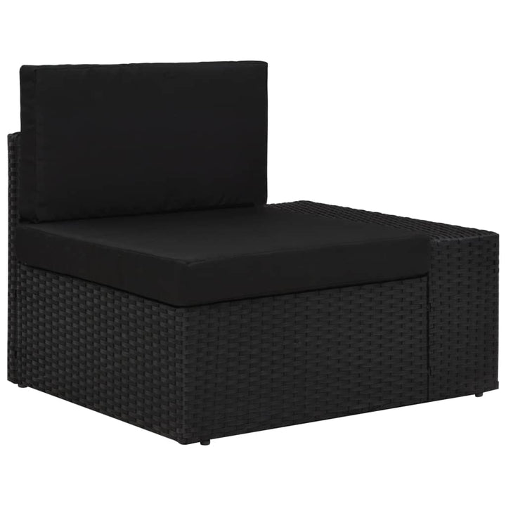 loungesæt til haven 4 dele polyrattan sort