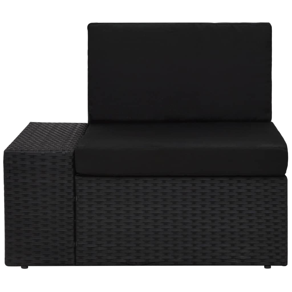 loungesæt til haven 5 dele polyrattan sort