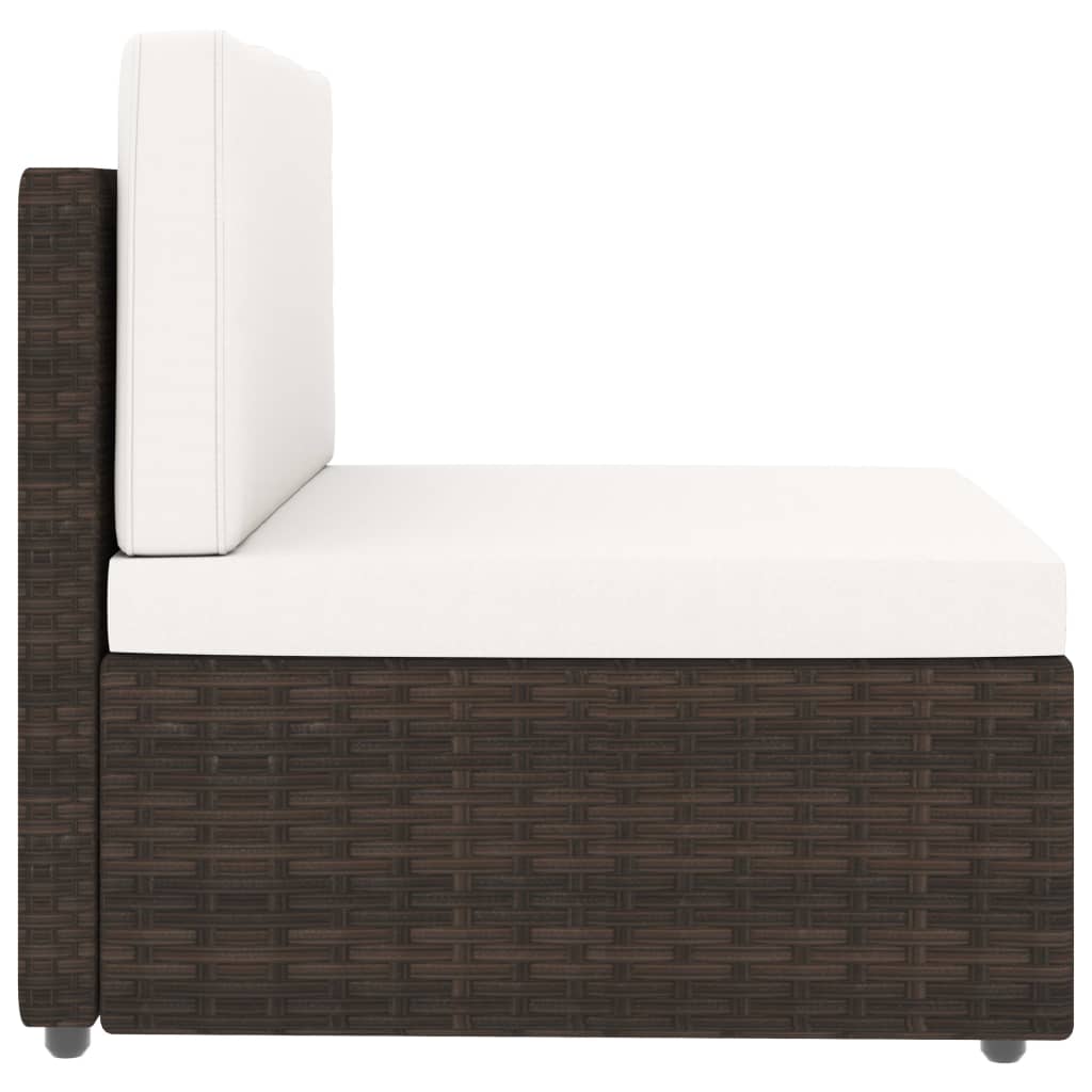 loungesæt til haven 4 dele polyrattan brun