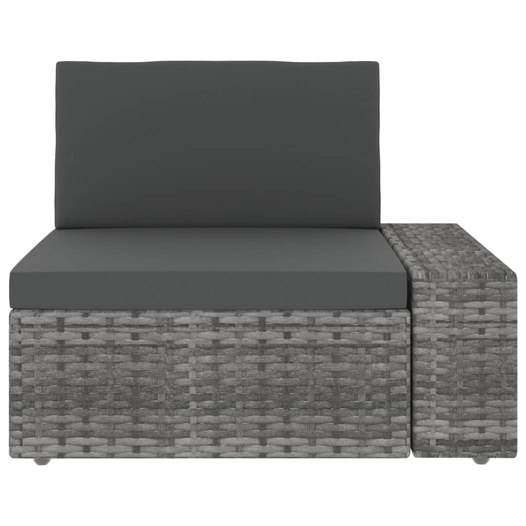 loungesæt til haven 6 dele polyrattan grå