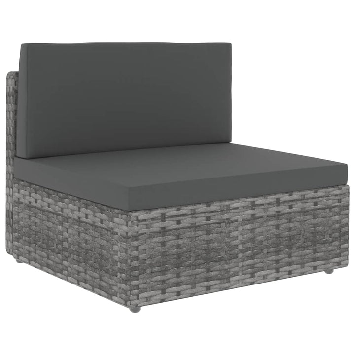 loungesæt til haven 10 dele polyrattan grå