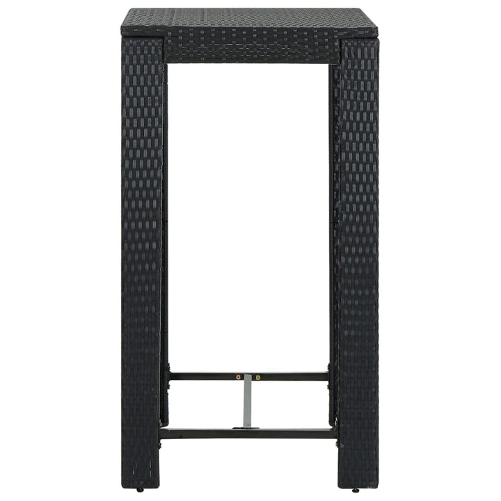 barbord til haven 60,5x60,5x110,5 cm polyrattan sort