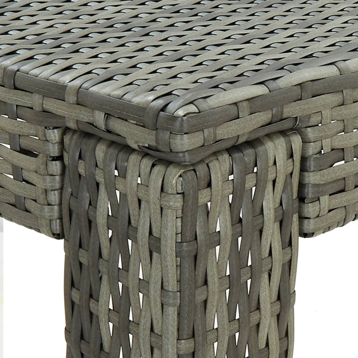 barbord til haven 100x60,5x110,5 cm polyrattan grå