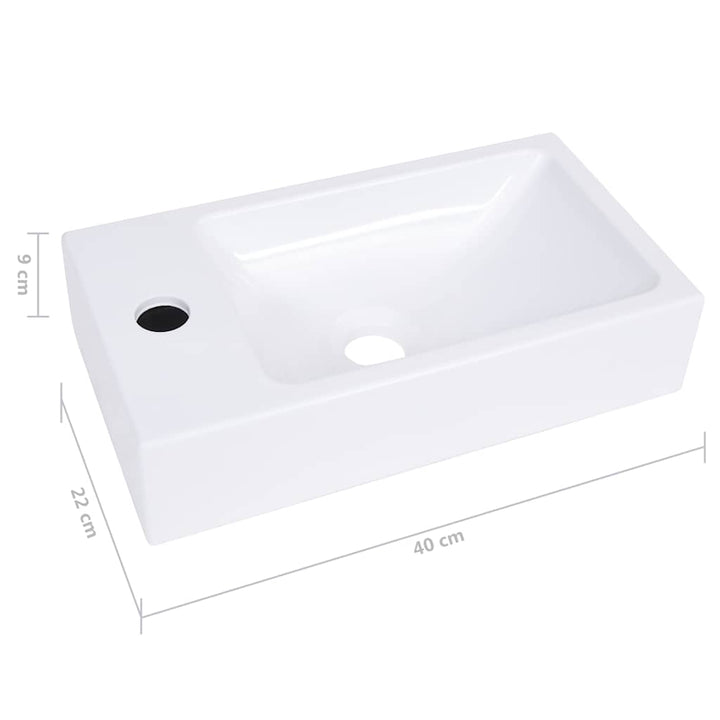 håndvask 400x220x90 mm SMC hvid