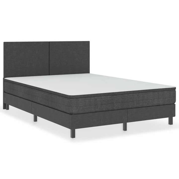 seng med boxmadras 160x200 cm stof mørkegrå
