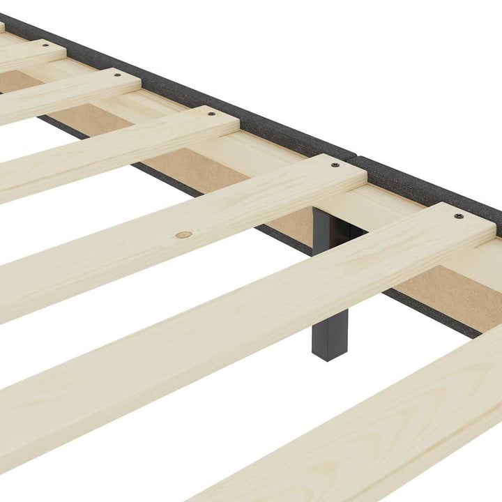 seng med boxmadras 200x200 cm stof mørkegrå